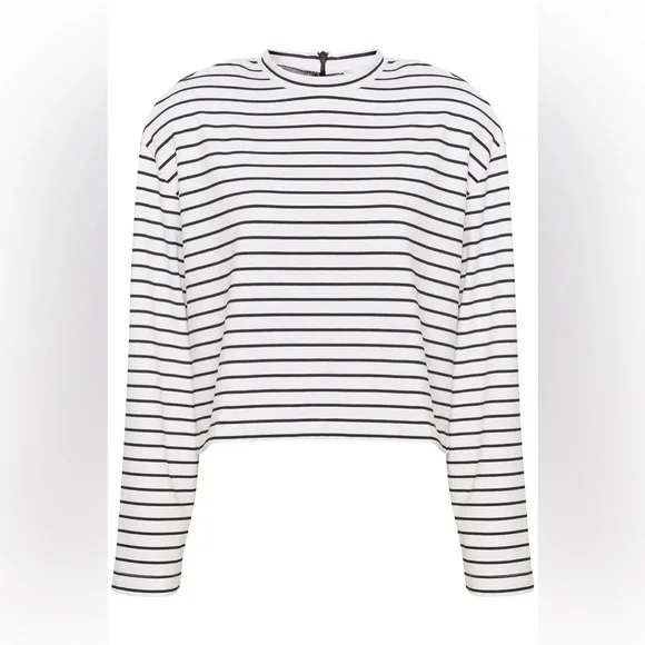 Gestuz Sibagz Stripe Top Bluser White Black Stripe S - Picture 4 of 6